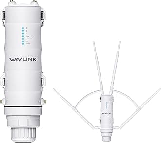 WAVLINK AC1200 Outdoor Long Range Weatherproof WiFi Extender/Wireless Access Point with Passive POE, Dual Band 2.4G+5G, 4x7dBi Omni Directional Antennas, Supports Router/AP/Repeater/Mesh Modes