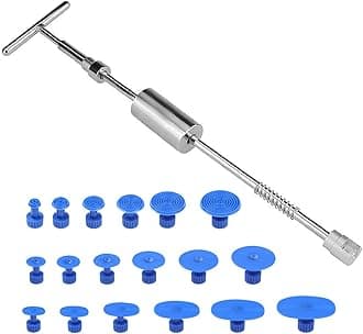27pcs Sliding Hammer Dent Removal Kit, Caravan Dent Removal, Paintless Car Dent Repair Tool without Painting, T-Type Tooth Extractor, Slide Hammer Bar