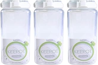 Lustroware 3 Pack, Airtight Dry Food Storage Container Set with Handle, Crystal Clear Body, BPA Free Kitchen Pantry Organization Canisters, Dishwasher Safe, Made in Japan (81 oz)