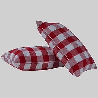 Cozy chackred Breathable Cotton Sleeping Pillows, Medium Hard, Grey Cotton Filling, Pack of 2