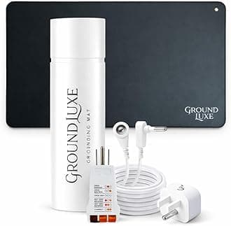 Grounding Mat for Feet – Earthing Foot Mat with 15ft Cord, Outlet Adapter & Tester – Improve Sleep, Reduce Pain & Inflammation – Universal Grounding Pad by GroundLuxe
