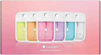 6 Flavors Power Mist Hand Sanitizer, Hand Sanitizer Spray, Power Mist Hydrating Hand Sanitizer Spray for Adults and Kids, Portable Hand Sanitizer Spray, Hand Sanitizer Set, Travel Size