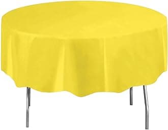 Neon Yellow Plastic Round Table Cover (84") Pack of 1 - Eye-Catching Design, Perfect for Parties, Indoor/Outdoor Events, & Celebrations