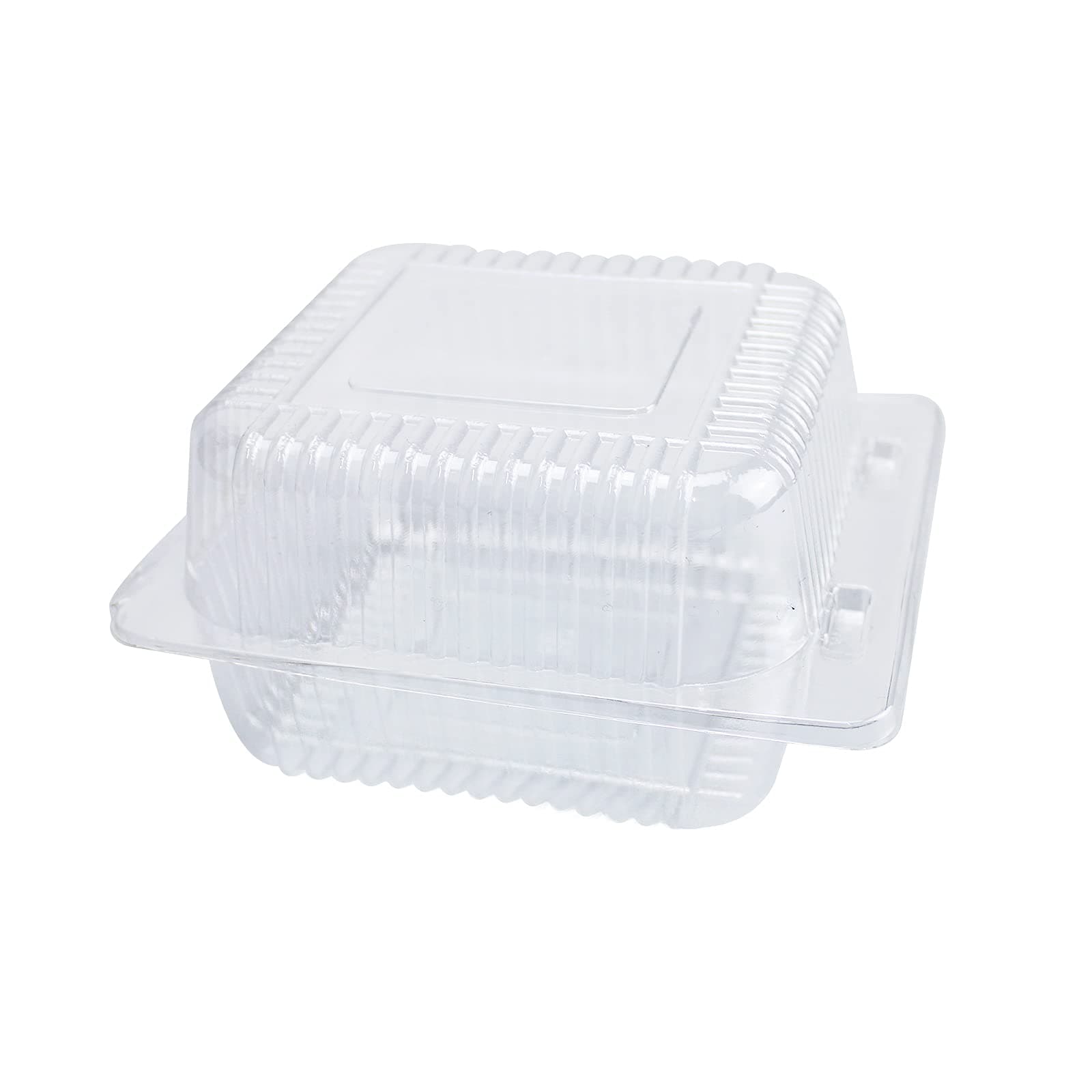 Cake Slice Containers, 50 PC Square Plastic Hinged Food Container Individual Clamshell Food Containers Disposable Plastic To Go Containers Takeout Tray for Salads (50), clear