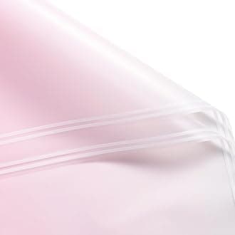 20 Sheets Flower Wrapping Paper - Light Pink Gradient Color Plastic Packaging - Waterproof Floral Bouquet Wrapping Paper - Florist Supplies Packaging for Birthday, Wedding, DIY Crafts