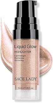 SACE LADY Liquid Highlighter Makeup Shimmer and Shine Ultra-Smooth Radiant Illuminator For Face Cheekbone Body Glow Bronzer Glitter Illuminating Highlighters Makeups, 0.2Fl Oz