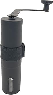 Manual Coffee Grinder, Portable Stainless Steel Coffee Bean Grinder, Adjustable Burr Coffee Grinder, Coffee Grinders with Hand Crank for Home Use, Office, Travel, Camping (Black)