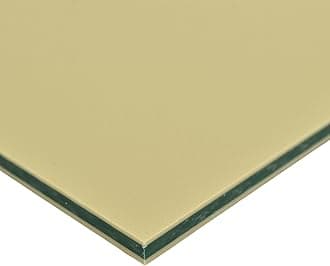 BuyPlastic King ColorCore Plastic Sheet 1/4" x 12" x 24" Tan-Green-Tan Color Core, HDPE Board, High Density Polyethylene Panel
