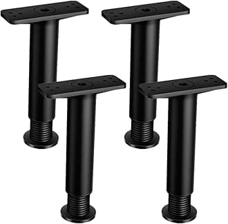 Veemoon Adjustable Bed Height Support, 4pcs Heavy Duty Bed Frame Center Support Furniture Plastic Leg Bracket Replacement Retractable Sofa Feet for Kingbed Sofa Table Cabinet (5.9""-9.8"")