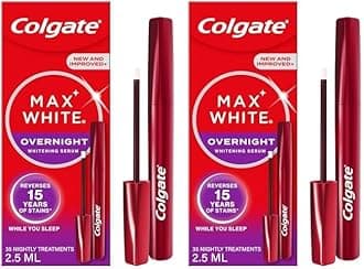 Max White Overnight Teeth Whitening Serum Home Teeth Whitening Pen Reverses 15 Years of Stains* While You Sleep New and Improved Applicator EnamelSafe Easy to Use (Pack of 2)