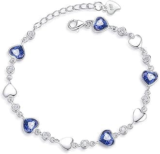 925 Sterling Silver Bracelets for Women Teens, Love Heart Charm Chain Bracelet Bangle Fashion Jewelry Gifts