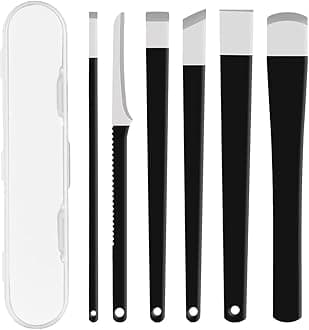 LOPHE 6 Pcs Ingrown Toenail Tool Pedicure Tool Kit, Professional Podiatrist Toenail Clippers, Manicure Treatment Under Nail Cleaner Pedicure Tools, Ingrown Toenail Treatment Tools for Men Women, Black