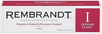 REMBRANDT Intense Stain Whitening Toothpaste With Fluoride, Removes Tough Stains, Rehardens And Strengthens Enamel, 3.5 Ounce - (Pack of 2)