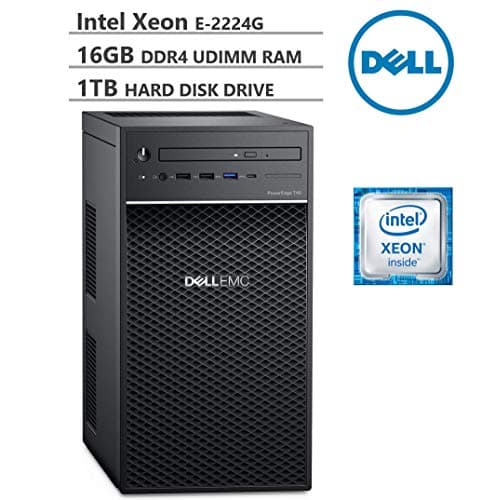 KKE Upgrades PowerEdge T40 Tower Server (T30 Updated Version), Intel Quad-Core Xeon E-2224G 3.5GHz, 16GB DDR4 ECC UDIMM Memory, 1TB Hard Disk Drive, DisplayPort, DVD-RW, No Operating System, Black