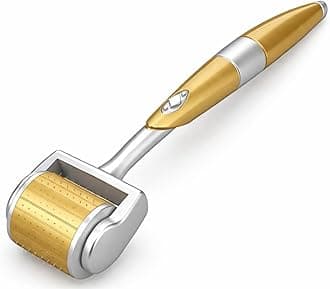 ZGTS Professional Gold Plated 192 Needles Titanium Alloy Derma Roller, Gold, 1.0 mm