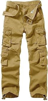 AKARMY Men's Military Tactical Work Cargo Pants Casual Relaxed Fit Trousers with Multi Pockets
