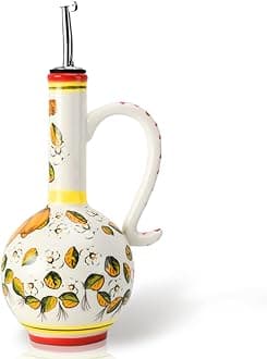 15Oz Ceramic Handmade Oil Dispenser with 3 olive design