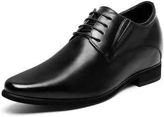 CHAMARIPA Men's Formal Shoes with Invisible Height Increase (5-8cm / 1.97-3.15 Inch) - Genuine Leather Oxford, Derby for Business & Smart Occasions (6-11.5 UK)