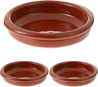 Arte Glazed Terracotta Round Oven Safe Serving Baking Tapas Snack Dish Plate (Single 10Cm) (Pack of 3)