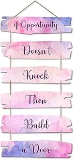 Artvibes If Opportunity Doesn't Knock MDF Wood Wall Hanger Ornaments | Quotes Decor Item | Motivational Wall Decor | Wall Poster | Graphic Art | Gift Items | Office Wall Decoration Items (WH_3228NN)