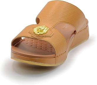 1018 Arabic Sandals for Men - Traditional Leather Men Sandals - Anti Slippery Mens Sandals - Open-Toe Leather Sandals for Men