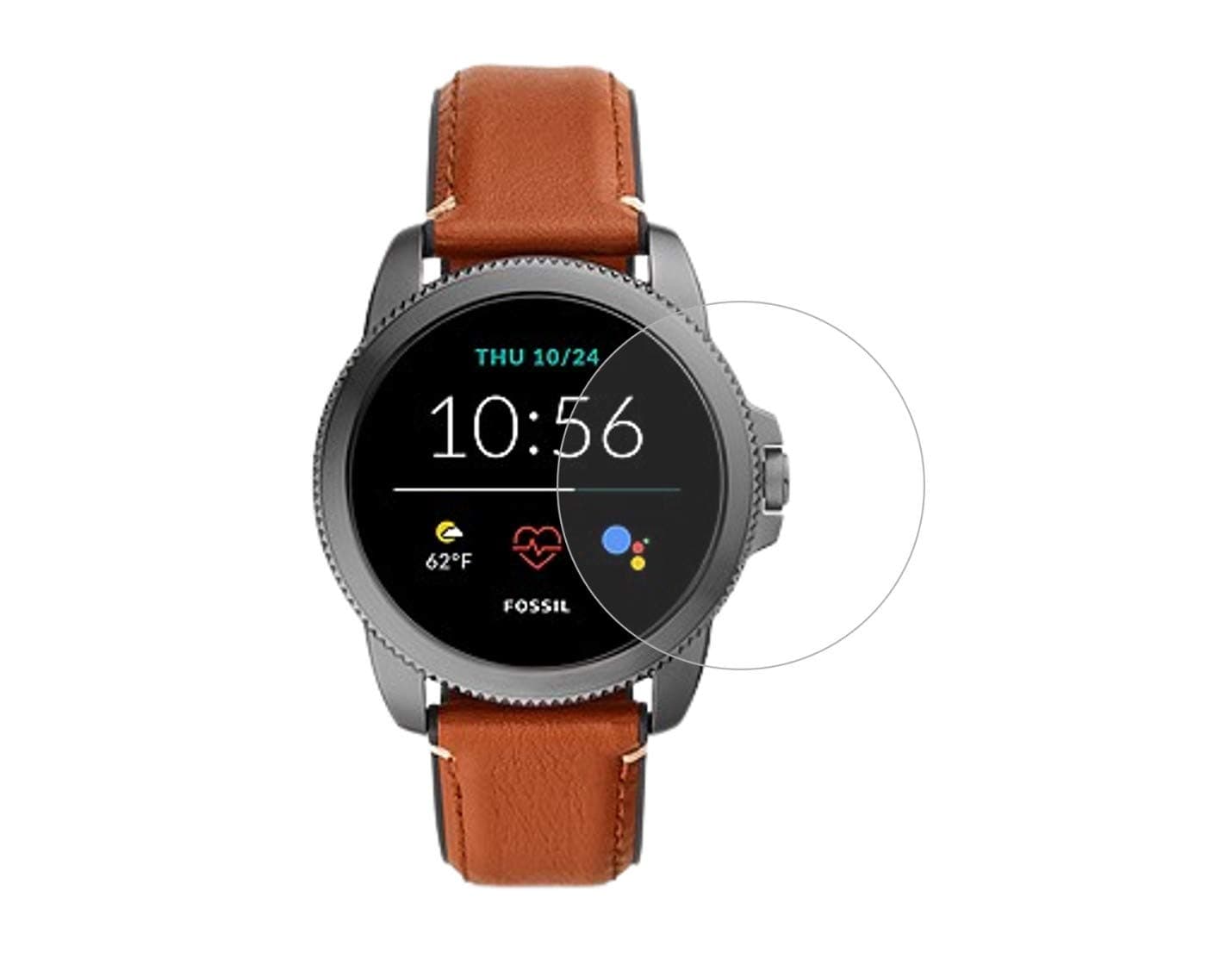 DVTECH Unbreakable Protection Crystal Clear View Smart Watch Screen Protector Compatible for Fossil Gen 5E (FTW4055, 44mm) Pack of 2-Not a Tempered Glass