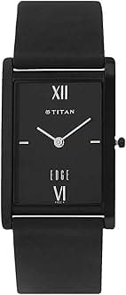 - Edge Quartz Analog Black Dial Black Leather Strap Watch for Men - NT1043NL01