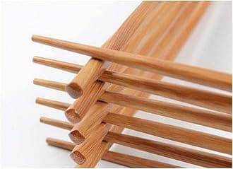 3650, Bamboo Chopsticks Reusable Japanese Chinese Korean Wood Chop Sticks Hair Sticks 5 Pair Gift Set Dishwasher Safe, 9 inch, Twist