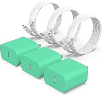 [MFi Certified] 3 Pack for iPhone 14 13 Fast Charger, 20W PD USB C Wall Charger Adapter with 3 Pack 6FT Type C to Lightning Cable Compatible for iPhone 14 13 12 11 Pro Max XR XS X,iPad GreenCarbonfree Certified