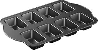 1 Piece Non-Stick Mini Loaf Pan, Carbon Steel Baking Bread Pan, 8-Cavity