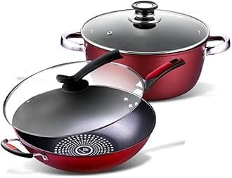Cookware Set Soup Pot Set Frying Pan Milk Pot Cooking Pot Pan Induction Cooker Non-Stick Pan Set Casserole Wok