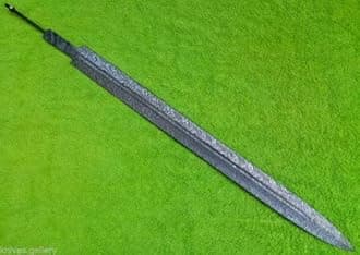 Damascus Steel Blank Blade Custom Handmade 32" Damascus Sword Blank Blade for Knife Making