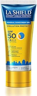 Pollution Protect SPF 50 Mineral Sunscreen Gel | PA+++ | Lightweight & Oil free | Moisture boost formula | Water resistant| All Skin types |Dermatologist Tested | 50g