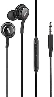 Stereo In-Ear Headset for Samsung Galaxy S10, S10 Plus, S9, S9 Plus, S9 Duos, S9 Duos+, S8, S8 Plus, S8 Active, S7, S7 Edge, S6, S6 Edge, A8 2018, A8 Plus, Note 8 - Black (Black)