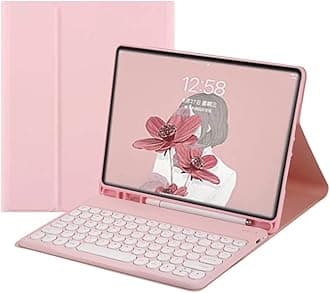 Galaxy Tab S6 Lite 2024/2022/2020 Keyboard Case with S Pen Holder, Magnetic Detachable Round Keys Keyboard Case for S6 lite (SM-P620/P625/P613/P619/P615/P610) (Pink)