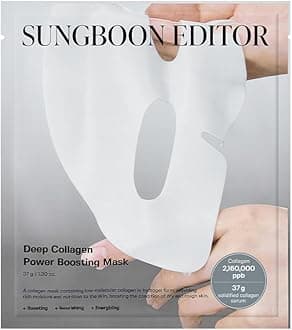SUNGBOON EDITOR Deep Collagen Overnight mask, Real Collagen 2,160,000ppb&Peptides | Glass Skin, Elasticity for Aged Skin, Face Masks, Hydrating face mask, Real TikTok Viral, Korean Skin Care, 37gx1ea