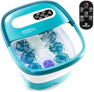 Foot Spa with Heat and Massage Electric Rotary Includes A Remote Control, A Pumice Stone, Bubbles - Motorized Shiatsu Massage Balls