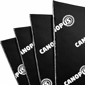 CANOPUS Car Sound Deadening Mat - 80 mil, 18 sqft, Butyl Sound Deadener for Trunk, Doors, Floor & Ceiling, Audio Dampening Material, Pack of 9 Sheets, Black