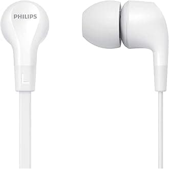 In-Ear Headphones E1105WT/00 With In-Line Remote Control (8.6-Mm Neodymium Drivers, Powerful Bass, Clear Sound, Comfortable Fit) White