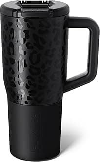 BrüMate Müv - 25oz 100% Leak Proof Insulated Coffee Mug with Handle & Lid - Stainless Steel Coffee Travel Mug - Double Walled Coffee Cup (Onyx Leopard)