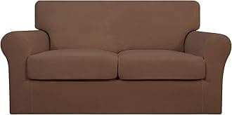 Easy-Going 3 Pieces Stretch Soft Couch Cover for Dogs - Washable Sofa Slipcover for 2 Separate Cushion Couch - Elastic Furniture Protector for Pets, Kids (Loveseat, Brown, Medium)