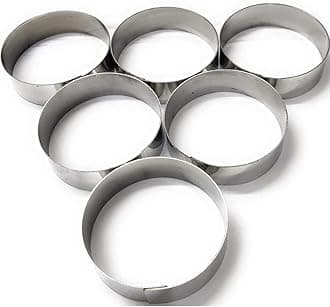 Stainless Steel Baking Ring for Burger/Buns 3 Inch Round-6 Piece (Pack of 6)