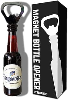Magnetic Beer Bottle Opener Figure Beer Bottle Bar Refrigerator Décor Unique Birthday Gifts Collection (Hoegaarden)
