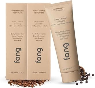 Fang Forest Essence |Fluoride Free Hydroxyapatite|Teeth Whitening|Heals Sensitive Teeth|Fights Cavities,Gum Diseases & Bad Breath|SLS & Chemical Free|Organic, Vegan (Forest Essence, 2), 2 count