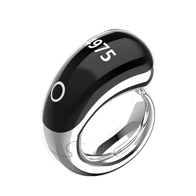 SQ-976 Smart Ring, Wireless Charging, Touch Buttons, 5 Sizes, 999999 Count（Lunar Silver）
