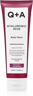 Q+A Hyaluronic Acid Body Wash, a blend of Hyaluronic Acid, Giant Kelp Extract and Saccharide Isomerate, and a fresh Apple and Avocado scent 250ml