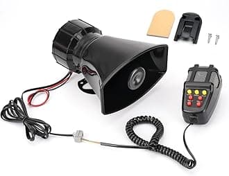 HANABI Police Horn Siren for Cars Jeeps suvs 7 Tone Loud Hooter with Mic VIP Siren 100 watts Police Siren for Cars Jeeps suvs 7 Tone Loud Hooter Car Speaker kit for Chevrolet Enjoy