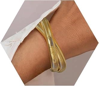 18K Gold Plated Bracelets for Women Gold Bangles for Women Chunky Bangle Bracelets for Women Bracelets Stack Tarnish Free Bangle Set of 3 for Women Accessories for Her Gifts