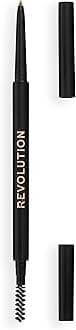 Revolution, Precise Brow Pencil, Double Ended, Ultra-Fine Pencil Tool, Includes Spoolie Brush, Light Brown