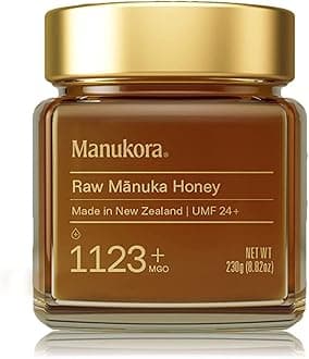 Manukora UMF 24+/MGO 1123+ Raw Mānuka Honey (230g/8.11oz) Authentic Non-GMO New Zealand Honey, UMF & MGO Certified, Traceable from Hive to Hand